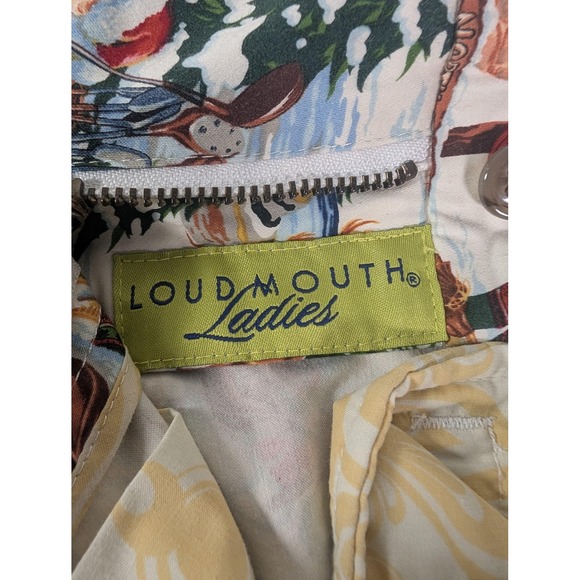 Loudmouth Pants Womens 6 Multicolor Santa North Pole Christmas Golf Capri - Picture 7 of 11